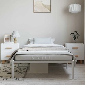 Estrutura de cama 100x190 cm metal branco
