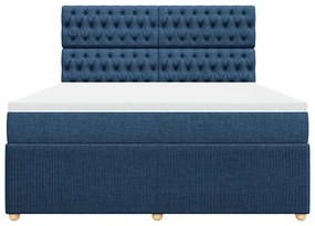 Cama com molas/colchão 180x200 cm tecido azul