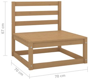 2 pcs conjunto lounge de jardim pinho maciço castanho mel