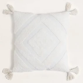 Almofada Quadrada 45x45 Cm Em Algodão Sowyer Branco - Sklum