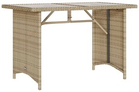 6 pcs conjunto de sofás p/ jardim com almofadões vime PE bege