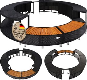Estrutura de spa em Polyrattan para LAY-Z-SPA da Bestway Preto