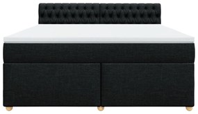 Cama com molas/colchão 180x200 cm tecido preto