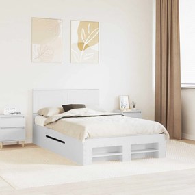 vidaXL Estrutura da Cama Branco 137 x 203 cm Madeira processada