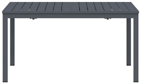Mesa de Jardim Cinza Escuro 180 x 80 x 76 cm Alumínio