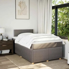Cama com molas/colchão 120x200 cm tecido castanho-acinzentado