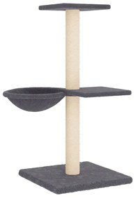 Árvore p/ gatos c/ postes arranhadores sisal 72 cm cinza-escuro