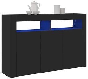 Cristaleira Preta Madeira engenheirada 116 x 30 x 75 cm