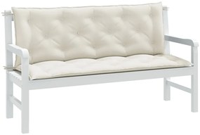 Almofadões banco jardim 2pcs 150x50x7 cm mesclado tecido creme