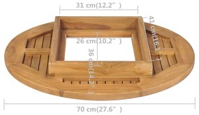 Tampo de mesa para grades de cerveja teca 70 cm