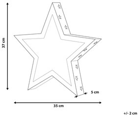 Decoração em madeira clara com LED em forma estrela 35 cm NASTOLA Beliani