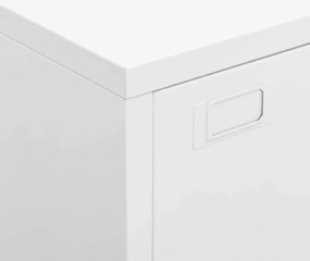 Aparador de arrumação industrial 75x40x115 cm metal branco