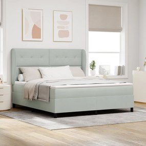 Cama Box com Colchão vidaXL Cinza Claro 180x200 cm Veludo