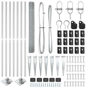 Cerca de Arame Soldado com 7 Postes de Espinho 10 x 1,4 m Aço Galvaniz
