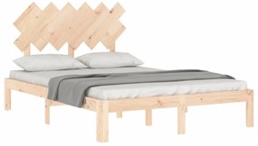 Estrutura de cama de casal com cabeceira madeira maciça