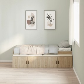 Cama com Armazenamento Carvalho Sonoma 90x190 cm