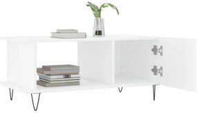 Mesa de centro 90x50x40 cm madeira processada branco brilhante