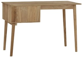 Secretária com 2 gavetas 110x52x75 cm madeira de teca maciça