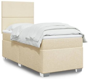 Cama com molas/colchão 80x200 cm tecido cor crème