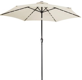 Guarda-sol LED Florida com proteção UV 80+ Ø300 x 250 cm Creme