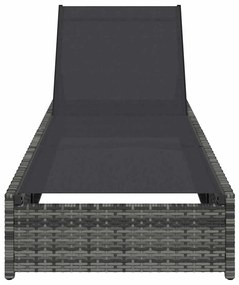 Espreguiçadeira VidaXL Cinza 60x200x27 cm Vime Sintético