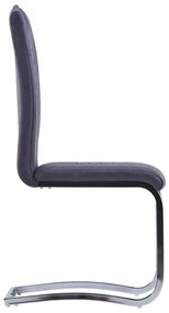 Cadeiras de jantar cantilever 2 pcs camurça artificial cinzento