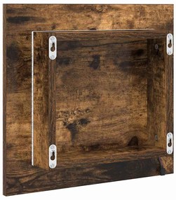 Espelho de Casa de Banho LED Carvalho Fumado 40x8.5x37 cm Madeira Enge