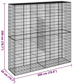 Cesto gabião com cobertura 200x50x200 cm ferro galvanizado