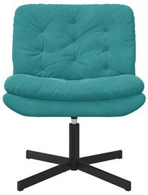 Cadeira Relaxante Giratória Turquesa 63 x 75 x 76 cm Veludo