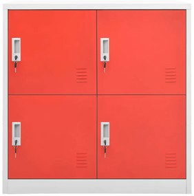 Cacifos 2 pcs 90x45x92,5 cm aço cinzento-claro e vermelho