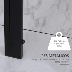 Mesa Sala de Jantar de Cristal Mesa Retangular para 4-6 pessoas (CADEIRAS NÃO INCLUIDAS) com Pés de Metal Multifuncional 120x60x75 cm Preto