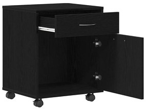 Armário em Rolling vidaXL Carvalho Preto 45x38x54 cm Madeira engenheir