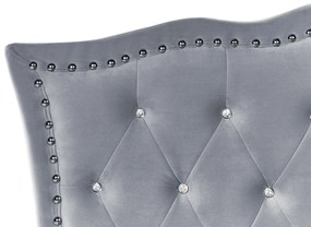 Cama de solteiro em veludo cinzento 90 x 200 cm METZ Beliani