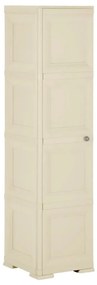 340600 vidaXL Armário de plástico 40x43x164 cm design de madeira branco nata