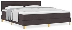 Cama Box Spring com Colchão Marrom Escura 180x200 cm Tecido