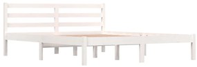 Estrutura de cama king 150x200 cm pinho maciço branco