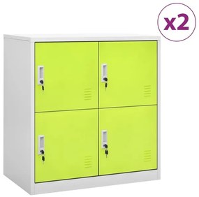 Cacifos 2 pcs 90x45x92,5 cm Aço Cinzento-claro e Verde