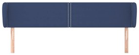 Cabeceira de cama c/ abas tecido 183x23x78/88 cm azul
