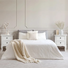 HOMCOM Conjunto de 2 Mesas de Cabeceira com 2 Gavetas Armário Auxiliar com Grande Espaço de Armazenamento para Quartos Sala 34,7x30x49cm Branco