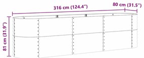 Cama Elevada Plantadeira Efeito Madeira Metal 320 X 80 X 81 cm