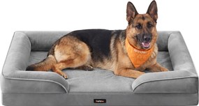 Cama ortopédica para cães, 122 x 85 x 17 cm, com capa removível cinzenta