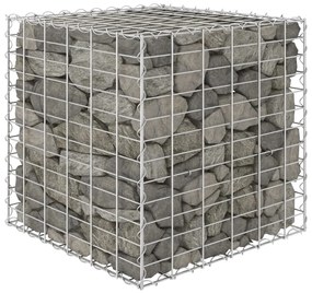 vidaXL Canteiro elevado/cubo gabião 60x60x60 cm fio de aço