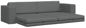 Sofá Cama de Chão 2 em 1 Cinza Escuro 245x150x60.5 cm Tecido