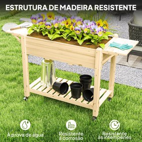 Floreira de Madeira Coimbra – 145×52×86 cm – Madeira Tratada e Rodas –