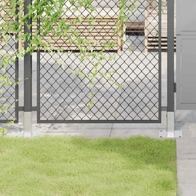 vidaXL Bases de poste quadradas 4 pcs prata 51x51 mm aço galvanizado
