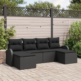 Conjunto de Sofá para Jardim vidaXL de 6 Peças com Almofadas de Poli R