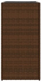 Vaso/floreira de jardim 40x40x80 cm vime PE castanho