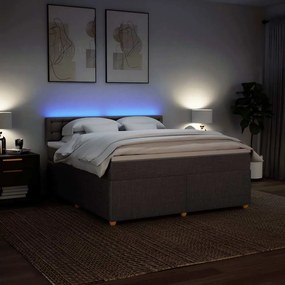 Cama com molas/colchão 180x200 cm tecido castanho-acinzentado