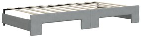 Sofá-cama c/ gavetão e gavetas 90x190 cm tecido cinzento-claro