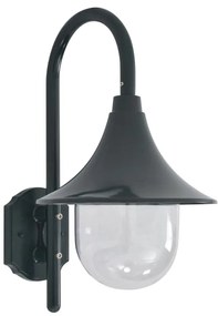Candeeiro de parede para jardim E27 42cm alumínio verde escuro